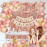 Rose Gold Birthday Party Decorations Happy Birthday Banners
