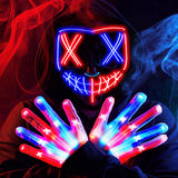 JOYIN Halloween Led Mask, Light Up Mask and Gloves for Cosplay Costume