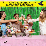 LOYIM 4 Pcs Iridescent Pink & Green Holographic Tablecloth for
