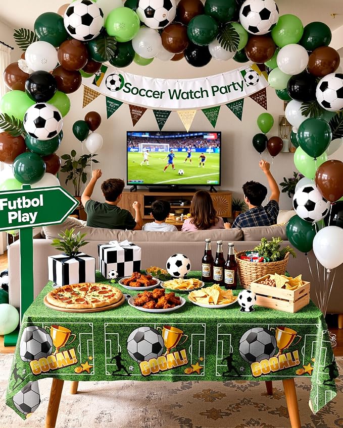 Pureegg Soccer Party Decorations 2026 Plastic Tablecloth Disposable