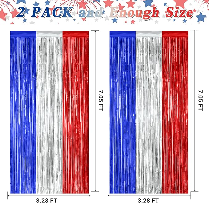 2 Pack 4th of July Decorations, 3.28 FT x 7.05 FT 250 Anniversary