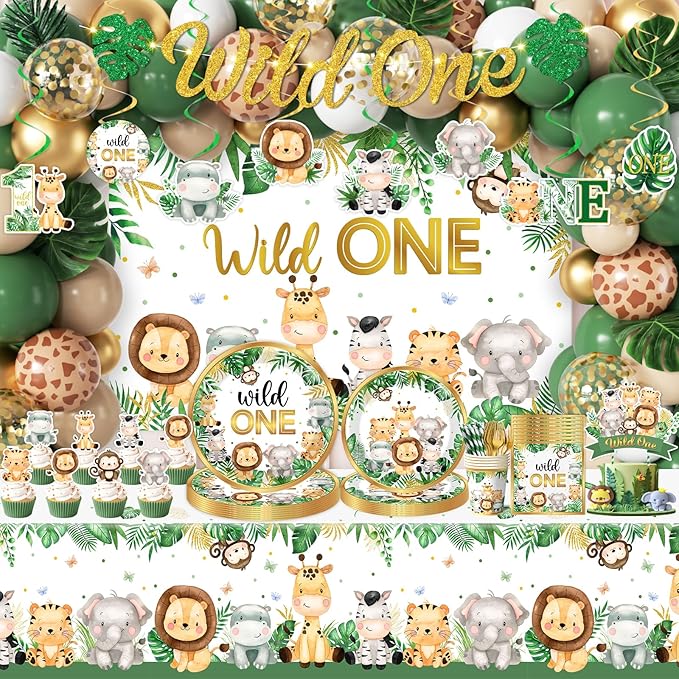 Wild Birthday Decorations Safari Birthday Decorations 277Pcs Wild