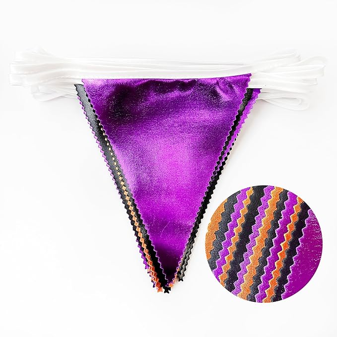 Black Orange Purple Halloween Party Decorations Metallic Fabric