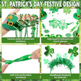 220 Pack St Patricks Day Accessories Shamrock Glasses Necklaces