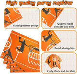 120 Pcs Basketball Party Supplies Bundle Paper Plates Napkins Forks