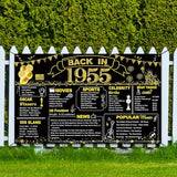 DARUNAXY 71st Birthday Black Gold Party Decoration, Back in 1955