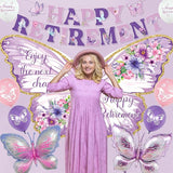 Butterfly Retirement Decorations Purple Happy Retirement Banner