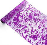 Snowkingdom 2 Pieces Purple Table Runner, Sequin Glitter Foil