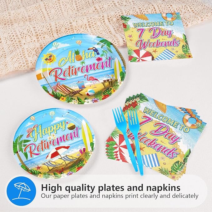 96Pcs Tropical Retirement Party Decorations Hawaiian Aloha