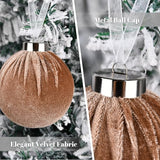 Brown Velvet Christmas Tree Ornaments - 15pcs Shatterproof Christmas