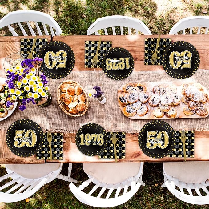 96 Pcs Vintage 50th Birthday Party Decorations Vintage 1976 Birthday