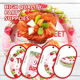 96Pcs Strawberry 3rd Birthday Party Supplies Three is So Sweet