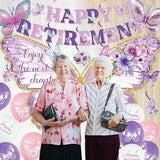 Butterfly Retirement Decorations Purple Happy Retirement Banner