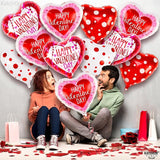 Happy Valentine's Day Balloons Set 12 Pack Red White & Pink Heart