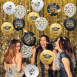 75 Pack Graduation Party Decorations Balloons Set - 12 Inch Black