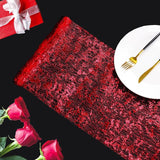 Snowkingdom Red Sparkly Table Runner Sequin Glitter Metallic Foil