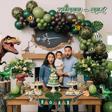 Dinosaur Birthday Party Decorations hunter Green black brown balloon