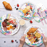 192pcs Unicorn Plates Napkins Unicorn Birthday Party Supplies