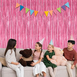 8 Pack Pink Backdrop, 3.28 FT x 7.05 FT Pink Birthday Decorations,