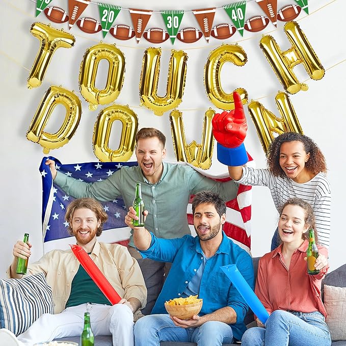 11 Pcs Football Party Decorations Kit Touchdown Letter Foil Balloon