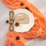 Keketoarrange 6pcs Fresh Salmon Cheesecloth Table Runner Valentines