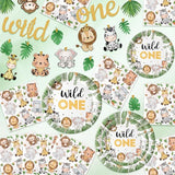 403 Pcs Wild One Birthday Decorations for 50 Jungle Safari Animal