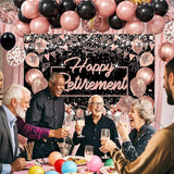 Retirement Party Decorations Rose Gold Balloons Happy retirement