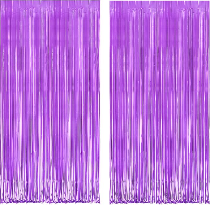 BRAVESHINE Tinsel Photo Backdrop Curtains - 2Pcs 3.2x8.2ft Pastel