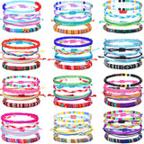 Remerry 48 Pieces Handmade Friendship Bracelets Bulk Boho Adjustable