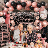 Retirement Party Decorations Rose Gold Balloons Happy retirement