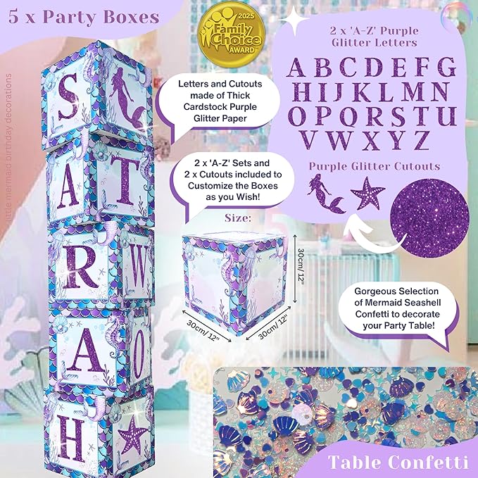 248 Pieces Little Mermaid Birthday Decorations Kit All in 1 Girl's