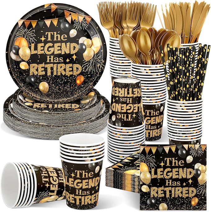 218 Pcs Retirement Party Decorations for Men Women the Legend Has