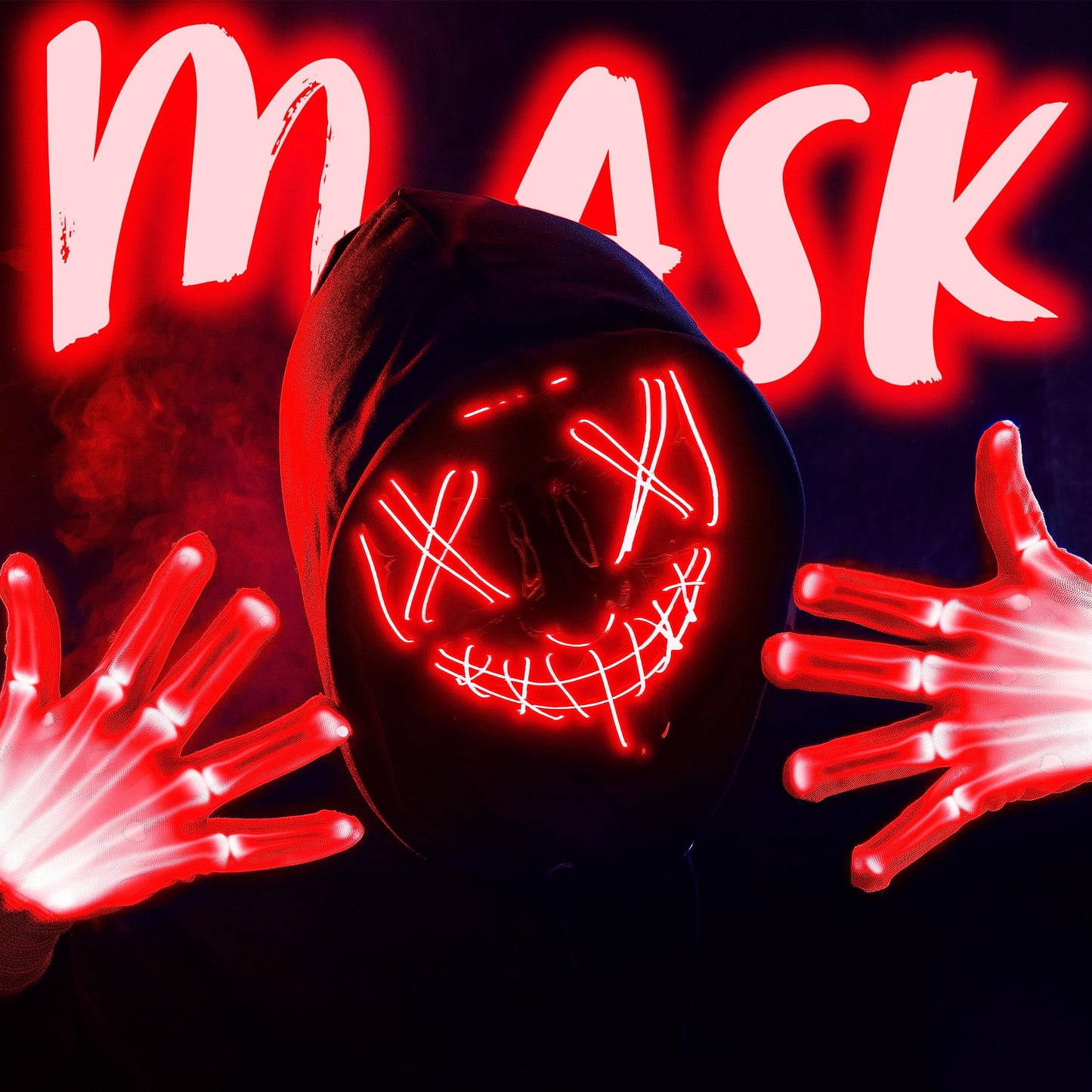 JOYIN Halloween Led Mask, Light Up Mask and Gloves for Cosplay Costume