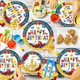 96 Pcs Snow Princess Birthday Party Supplies Cartoon Snow Plates and