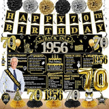 70th Birthday Decorations for Men Women 21pcs the Year 1956 Banner