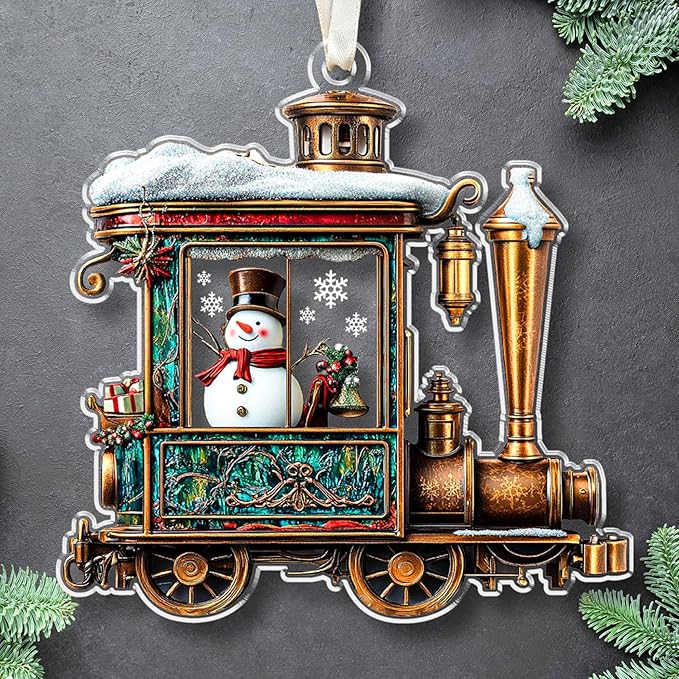 Train Ornaments for Christmas Tree - Train Gifts for Boys, Men, Kids,