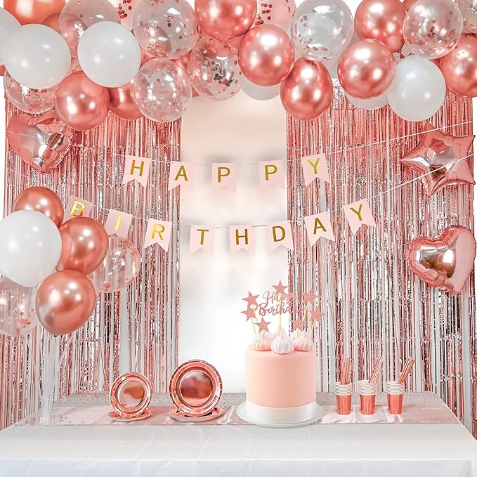 Party spot! 253 Pcs Birthday Decorations For Women Rose Gold Party