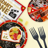Movie Night Plates and Napkins Party Supplies 100 Pcs Movie Night