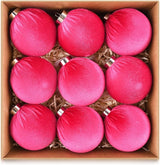 Velvet Ornaments for Christmas Tree Decorations - Hot Pink Xmas Ball