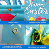 Happy Easter Banner Decorations XtraLarge 72x44 Inch Easter