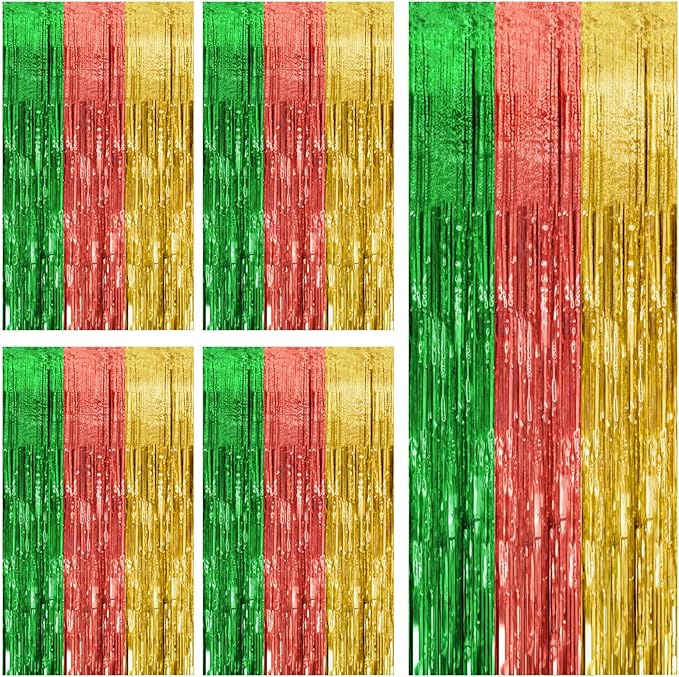 5 Pack Hawaii Backdrop Party Decorations Tinsel Curtain Summer Party