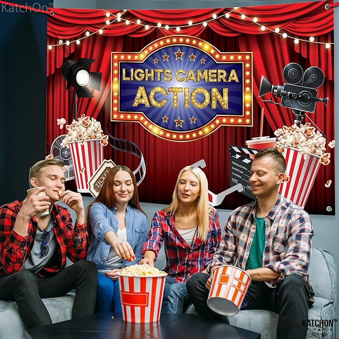 XtraLarge Lights Camera Action Banner 72x44 Inch Movie Night