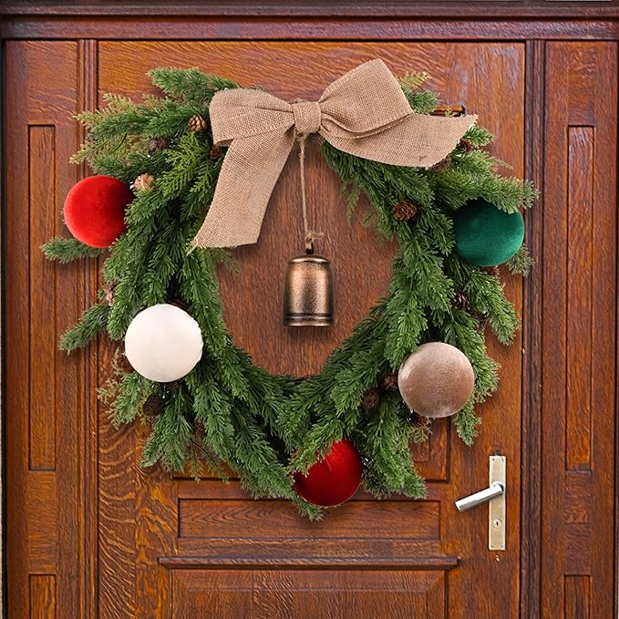 Velvet Christmas Balls Ornaments for Tree - 15pcs Shatterproof