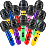 Inflatable Microphones for Parties - (Pack of 48) 10-inch Neon Colors