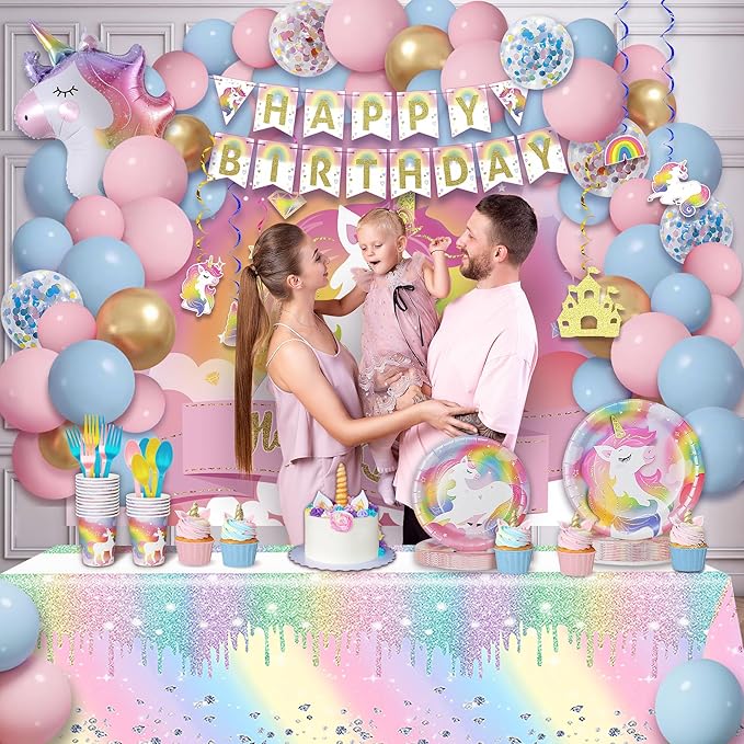 Unicorn Birthday Decorations for Girls Unicorn Party Supplies Kit