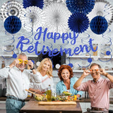 Blue Retirement Party Decorations for Men Women Silver Blue 19pc
