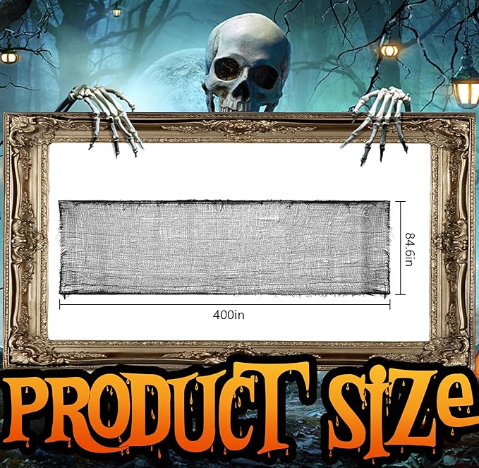 400 x 85 Halloween Creepy Cloth Large Size Spooky Fabric Scary Gauze