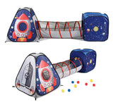 UTEX 3pc Space Astronaut Pop Up Play Tents with Tunnels for Kids,