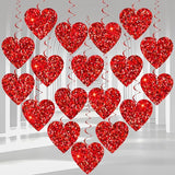 36 Pcs Valentine's Day Hanging Decorations Heart Hanging Swirl