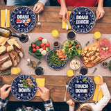 100 PCS Football Party Plates and Napkins Supplies Kit Cowboy Navy